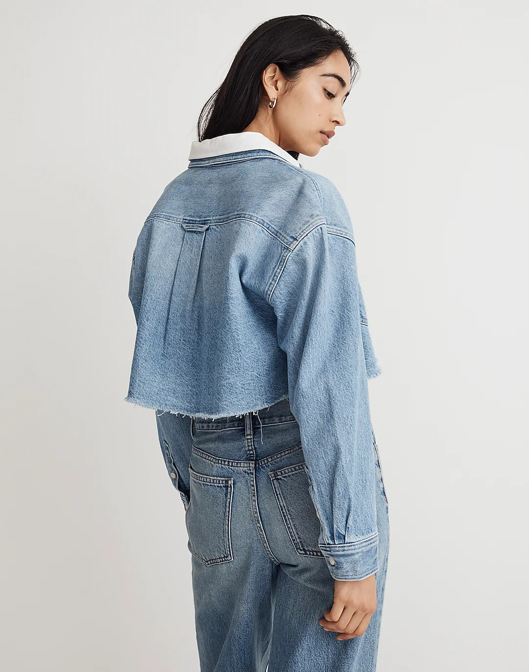 Madewell x Molly Dickson Denim Oversized Crop Shirt | Madewell