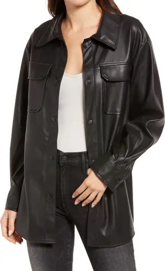 Steve Madden Good Measure Faux Leather Shirt Jacket | Nordstrom | Nordstrom