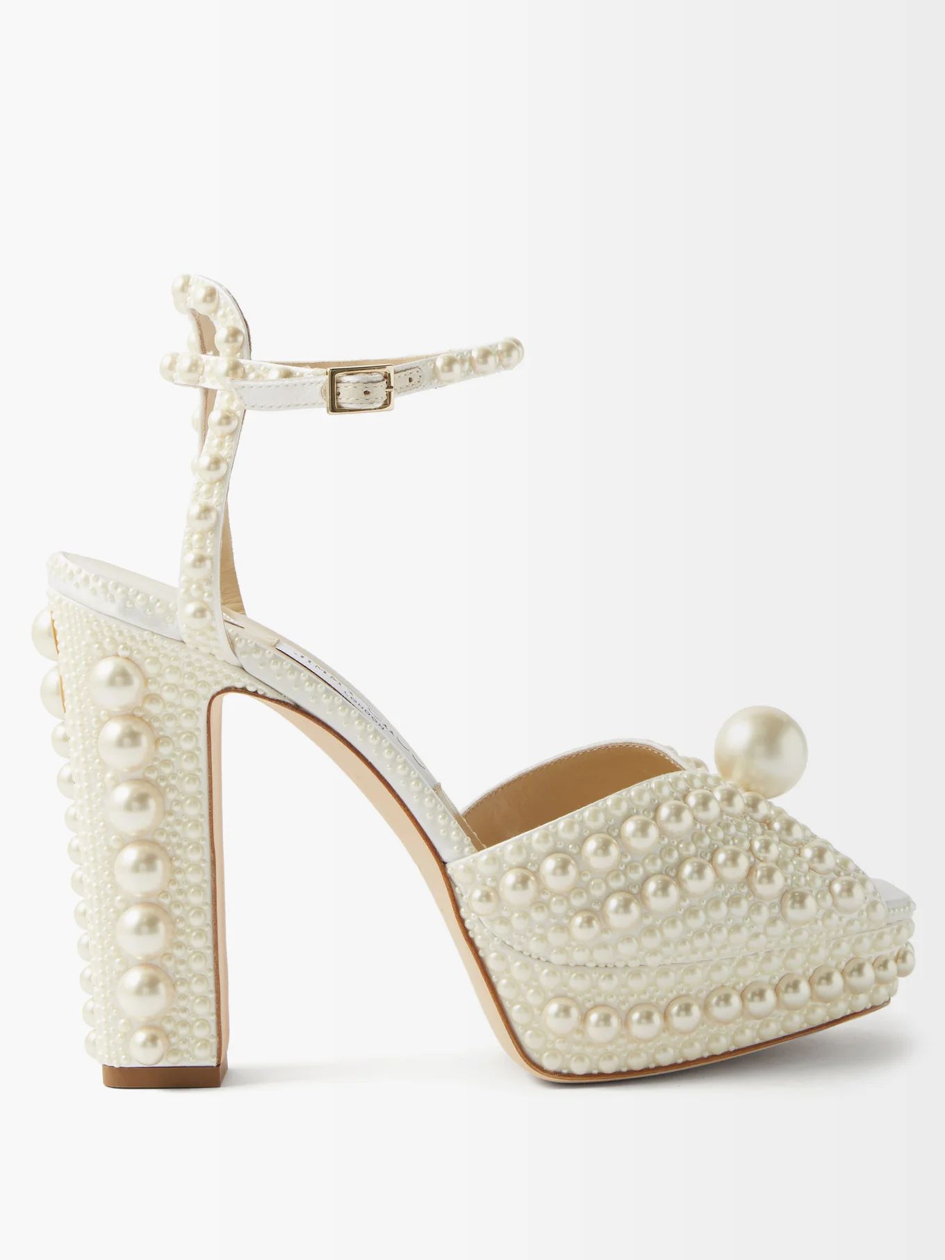 Sacaria 120 faux pearl-embellished leather pumps | Jimmy Choo | Matches (US)