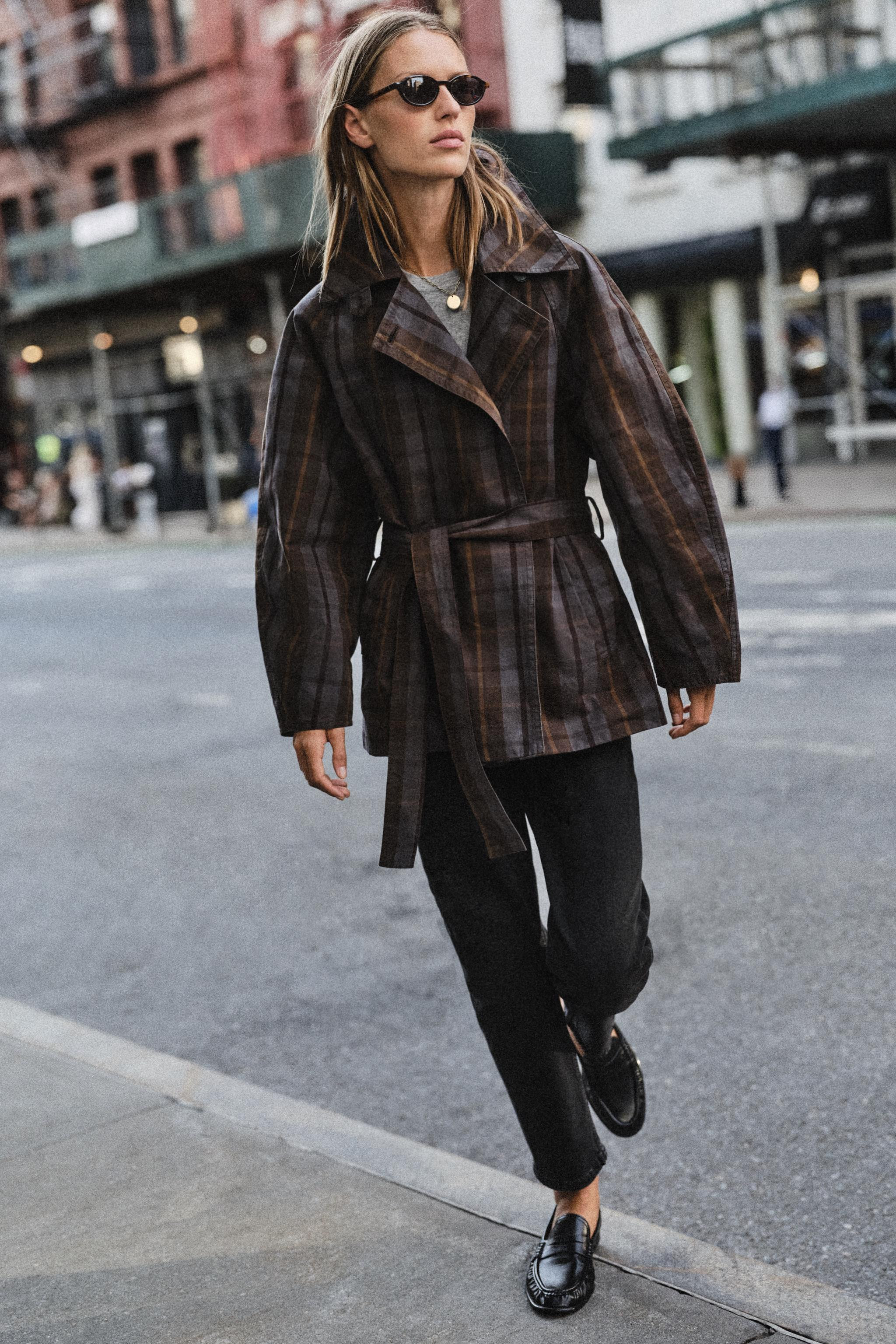 BELTED CHECK TRENCH COAT | Zara UK