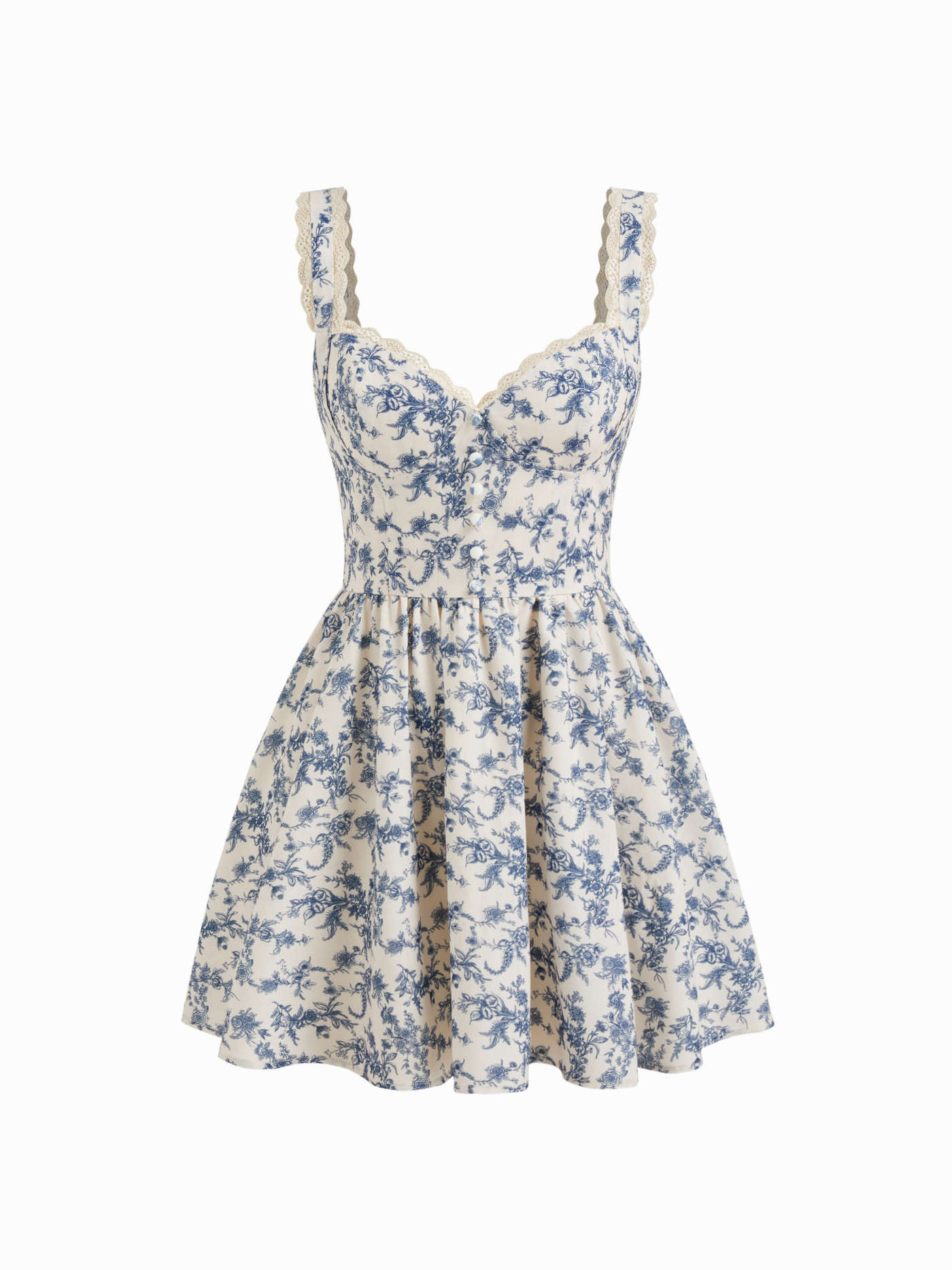 Sweetheart Neckline Floral Lace Trim Mini Dress | Cider