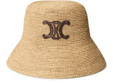 Triomphe bucket hat in raffia - CELINE | 24S US