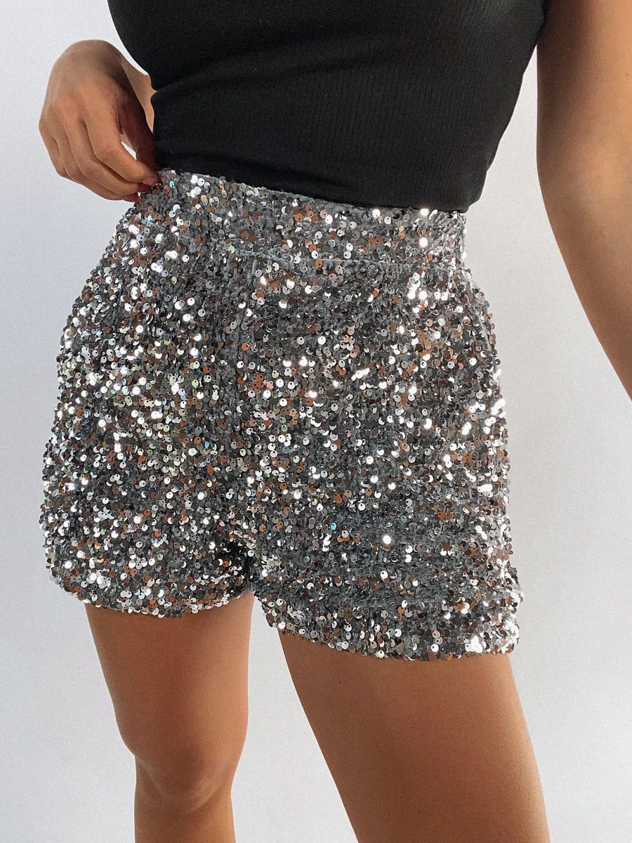 Step Up Silver Sequin Shorts | Willow Boutique