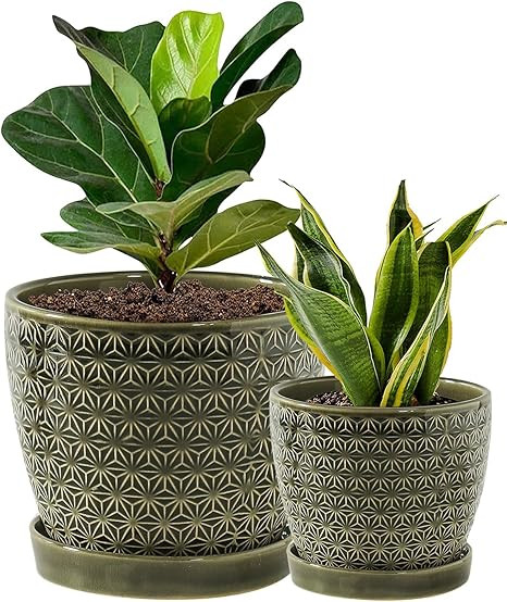 Plant Pots, Flower Pots, Planters for Indoor Plants(6.5+5.5inch), Flower Pots for Indoor Plants w... | Amazon (US)