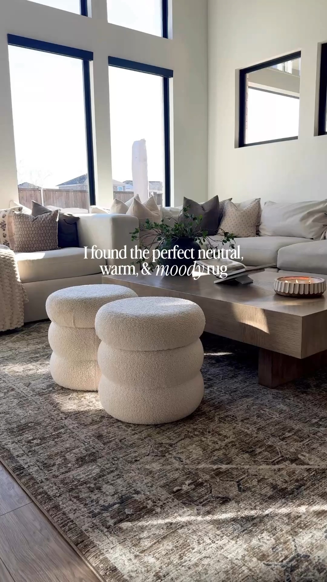 Area rug by Chris loves Julia x Loloi from Wayfair! This is the 9'3x13'1 size

#neutralhomedecor #homedecor organic modern, English modern style, living room decor, neutral home, neutral area rug, moody home decor @Wayfair 