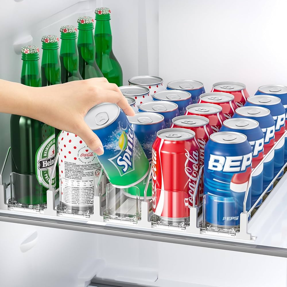 Upgraded Drink Organizer for Fridge, Space-Saving Soda Dispenser for Refrigerator, Automatic Push... | Amazon (US)