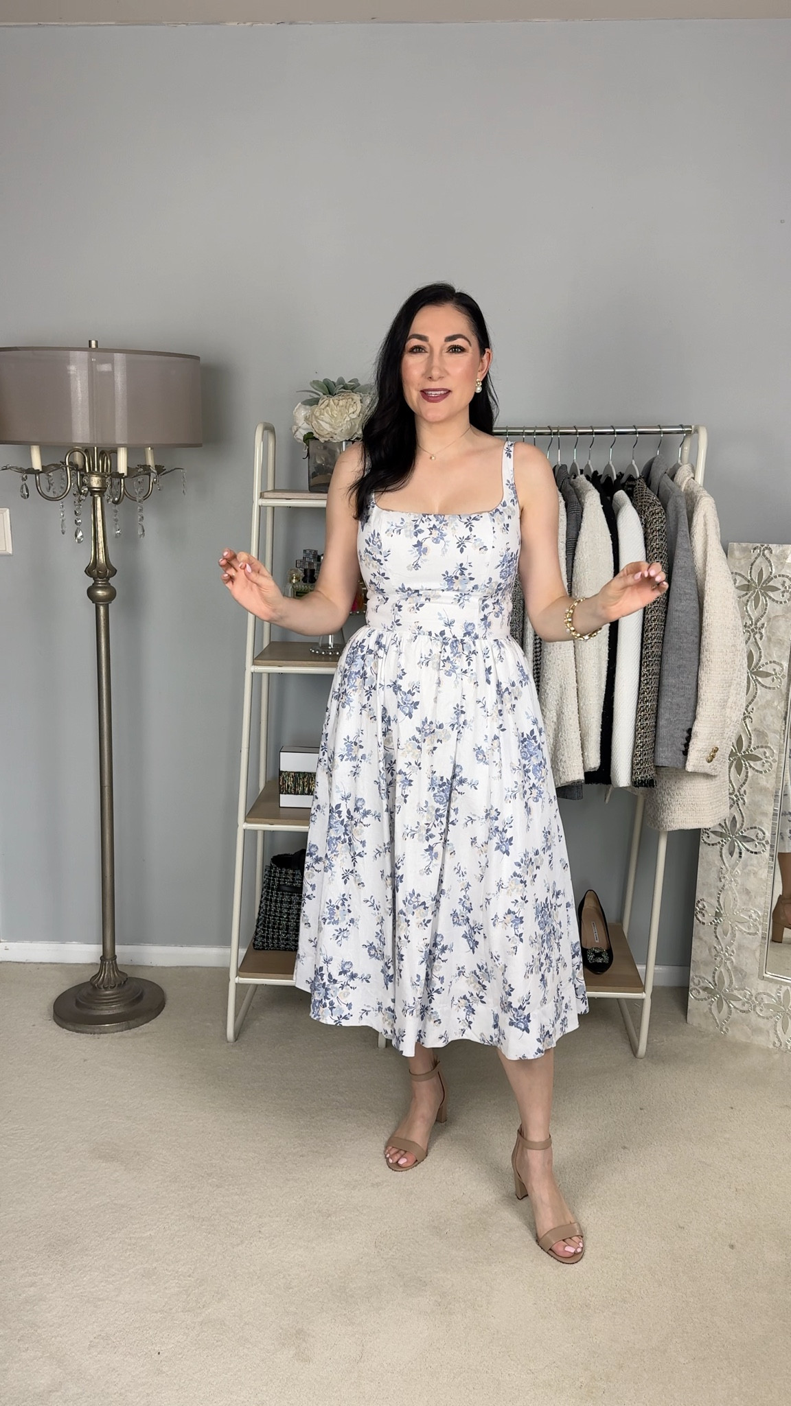 Gorgeous floral dress perfect for so many summer occasions 🩵🤍

Wearing size 6, sized up 
Nude ankle heels size 7, TTS

Summer dress
Linen dress 
Baby shower dress 
Graduation dress 
Mother’s Day dress 
Vacation dress 



#LTKTravel #LTKSeasonal #LTKMothersDay