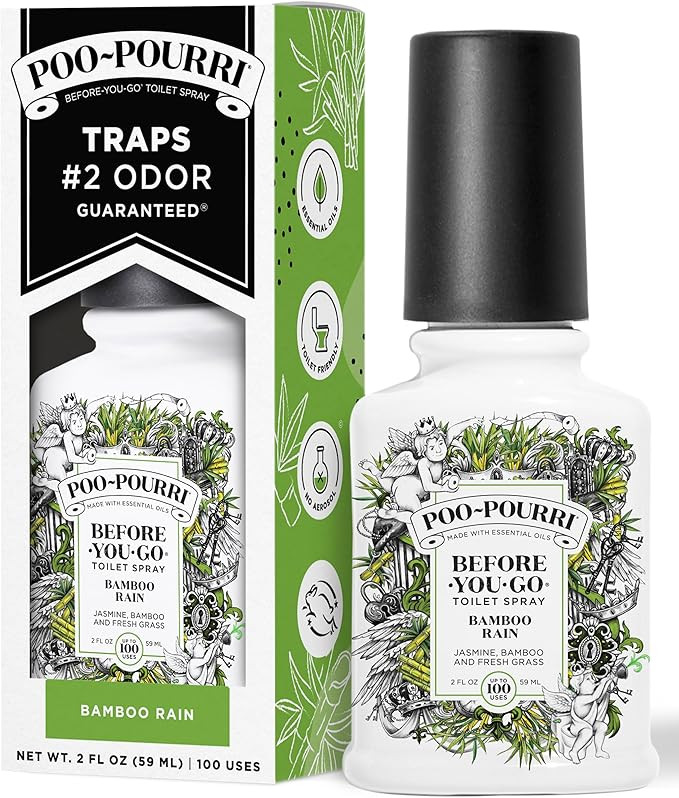Poo-Pourri Before-You-Go Toilet Spray, Bamboo Rain, 2 Fl Oz, Up to 100 Uses, Bathroom Odor Deodor... | Amazon (US)