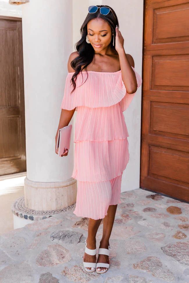Pleat And Thank You Midi Blush | The Pink Lily Boutique