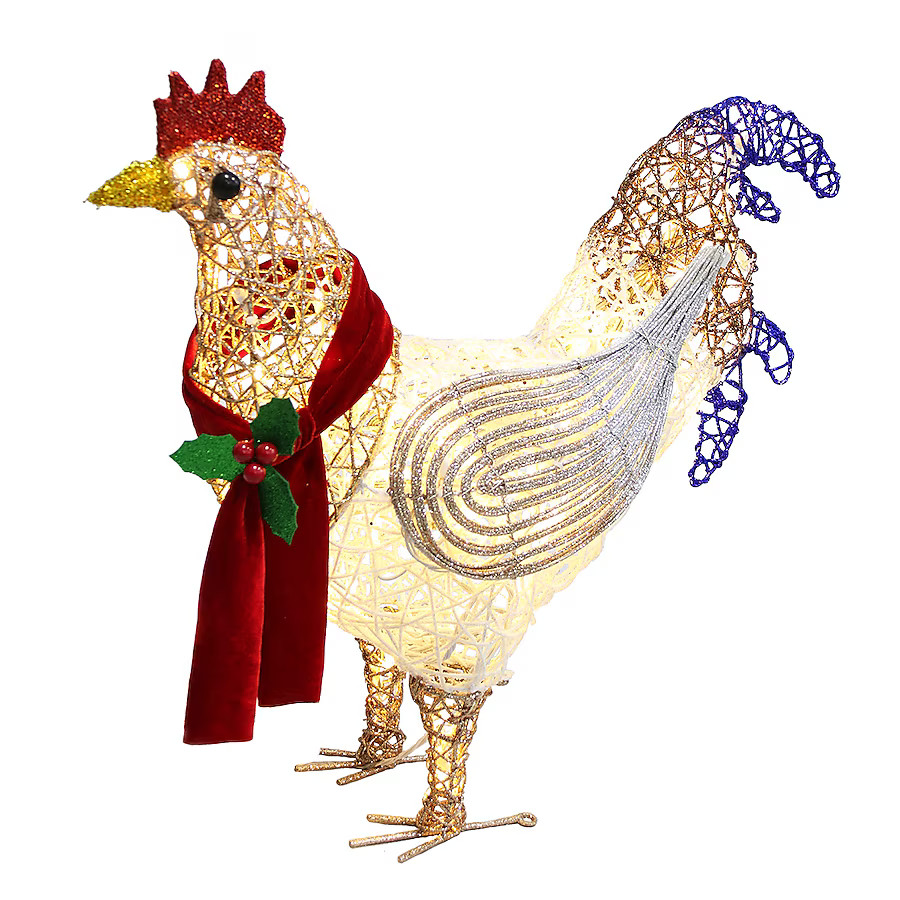 Holiday Living 22-in LED White Hen Yard Decoration | Lowe's