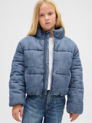 Kids Cozy-Lined Denim Puffer Jacket | Gap (US)