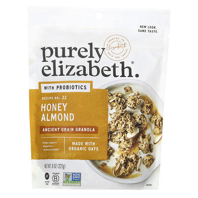 Purely Elizabeth, Ancient Grain Granola With Probiotics, Honey Almond, 8 oz (227 g) | iHerb