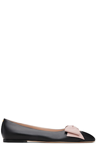 Black Bowow Kidskin Ballerina Flats | SSENSE