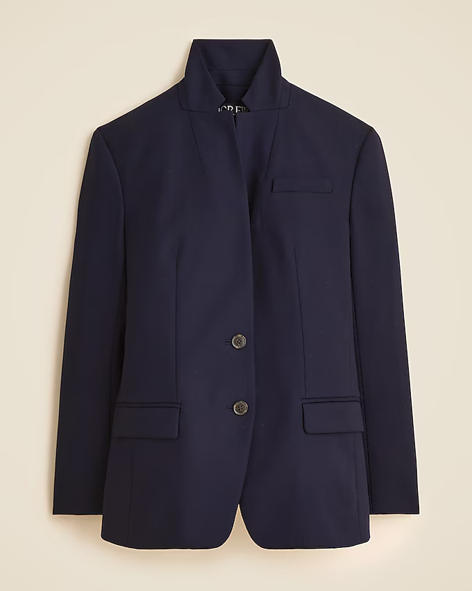 Stand collar blazer in stretch wool-blend flannel | J. Crew US