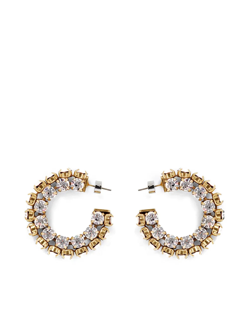 AREA Small Crystal Hoop Earrings | Gold | FARFETCH | Farfetch Global