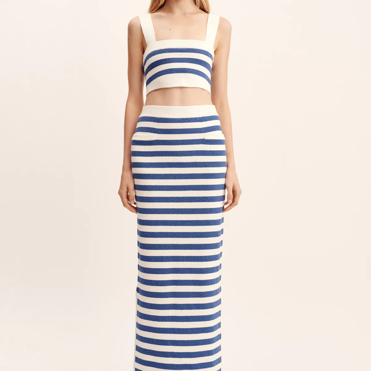 ARI SKIRT - BLUE STRIPE | POSSE (US)