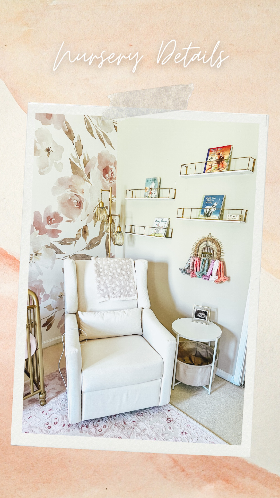 Nursery room details // love the extra storage this little side table has and obsessed with this nursery chair: it swivels, glides, reclined and has 2 USB outlets — super comfy 

Nursery, baby room, home decor

#LTKkids #LTKstyletip #LTKhome