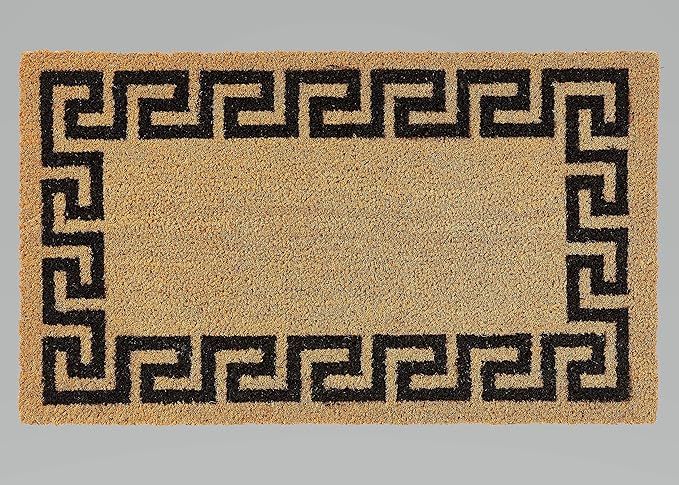 Printed Coco Coir Doormat Greek Key (Black) | Amazon (US)