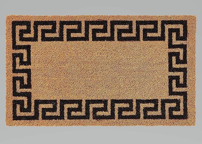 Printed Coco Coir Doormat Greek Key (Black) | Amazon (US)