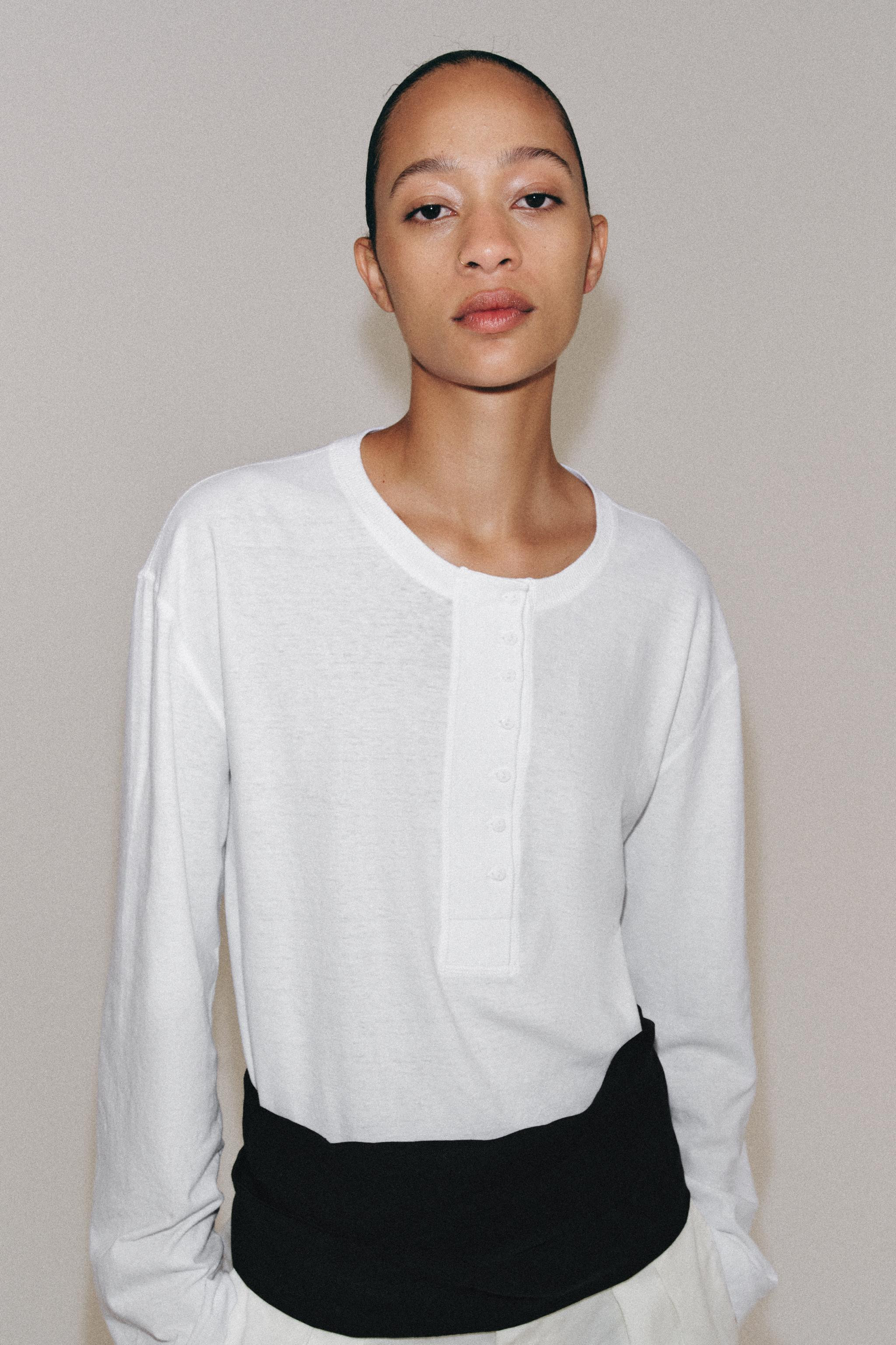 HENLEY T-SHIRT WITH LINEN BLEND | Zara UK