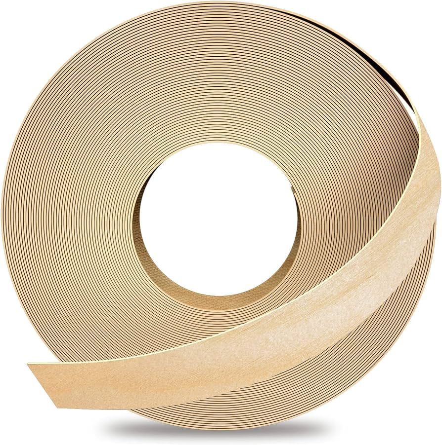 Birch Edge Banding, 3/4 inch x 50ft roll of Veneer Pre-glued Flexible, Real Wood Tape Banding for... | Amazon (US)