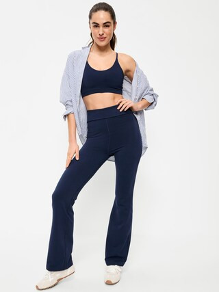 High-Waisted PowerChill Fold-Over Bootcut Leggings | Old Navy (US)
