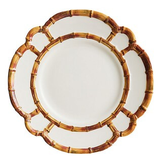 Jacqueline Bamboo Melamine Dinner Plates Set for 4 with Shatterproof Design & Hand Painted Detail... | Ballard Designs, Inc.