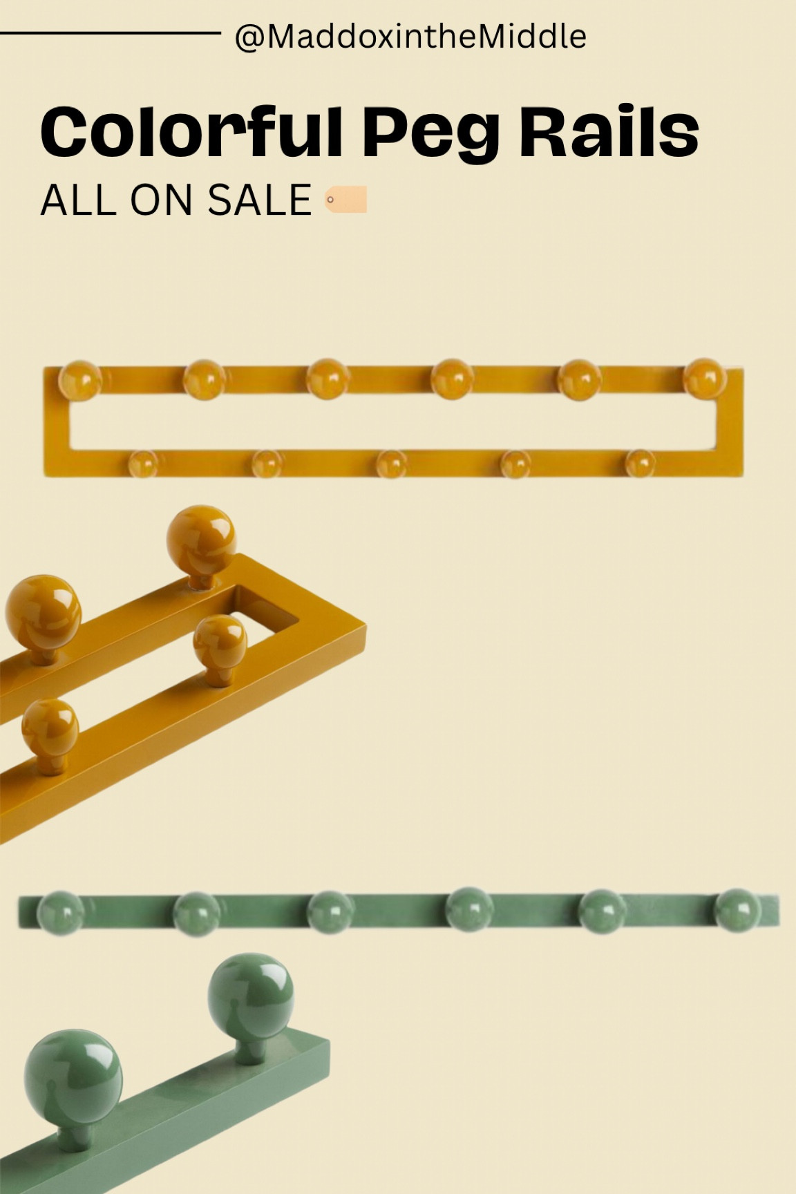 Colorful wooden peg rails 

#LTKsalealert #LTKhome #LTKkids