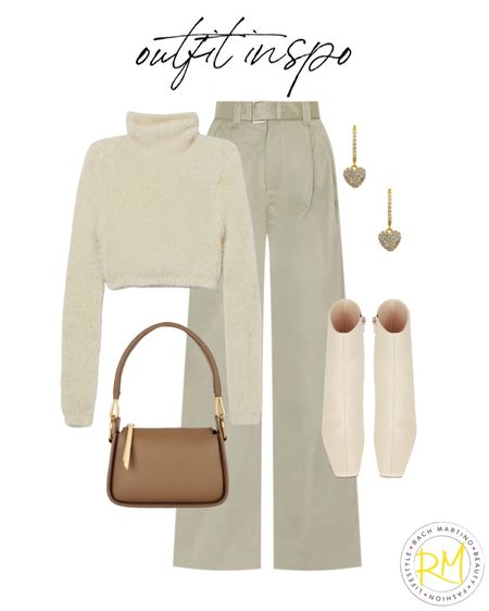 Wide leg pant outfit crop top and wide leg trouser cropped sweater white boots 

#LTKstyletip #LTKsalealert #LTKunder50