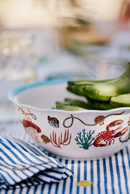 Nathalie Lete By the Sea Melamine Serving Bowl | Anthropologie (US)