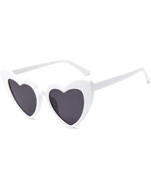 Heart Shaped Sunglasses for Women,Vintage Cat Eye Mod Style Retro Kurt Cobain Glasses | Amazon (US)