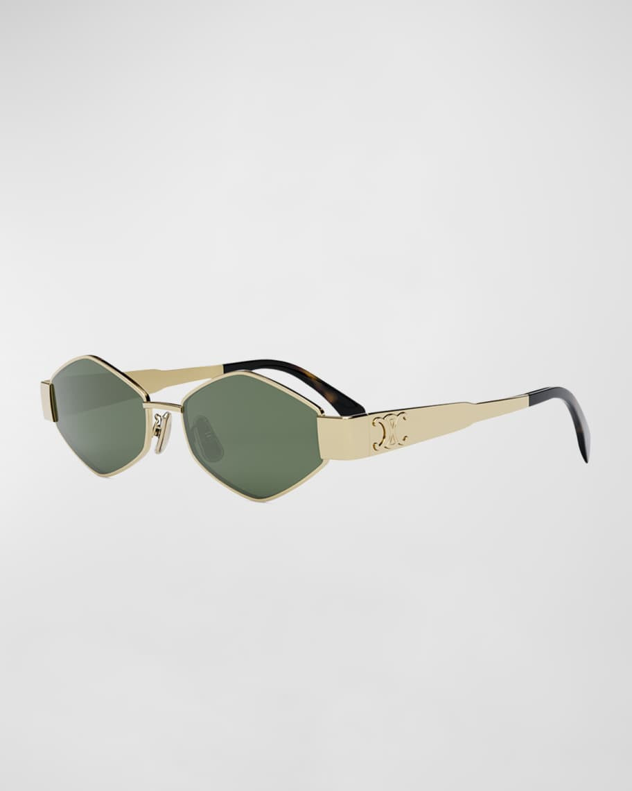 Triomphe Round Metal & Acetate Sunglasses | Neiman Marcus