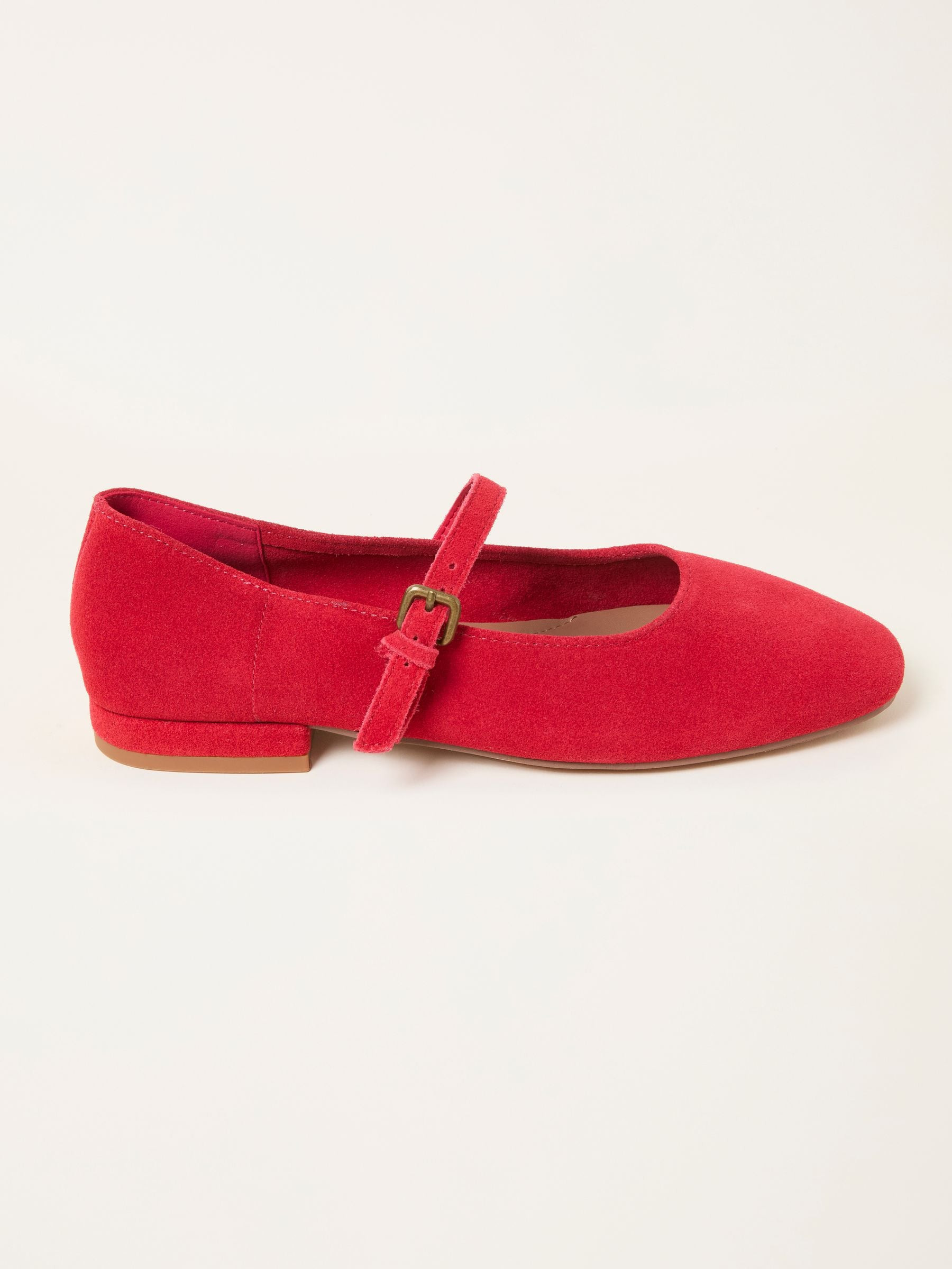 Fat Face FatFace Cherry Red Suede Mary Jane Flat | Next US