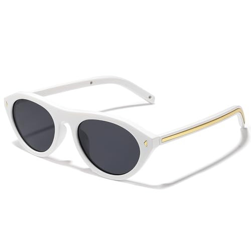 DreamCalf Oval Cat Eye Sunglasses for Women Trendy Retro Cateye Frame with UV Protection for Traveling or Driving | Amazon (US)