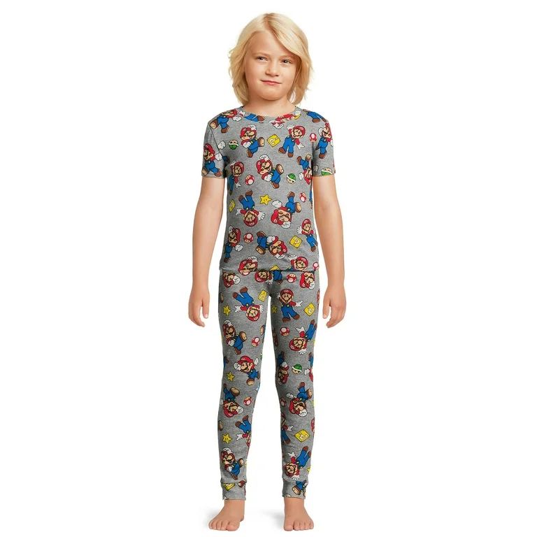 Super Mario Boys Short Sleeve Snug Fit Pajama Set, 2-Piece, Sizes 4-10 | Walmart (US)