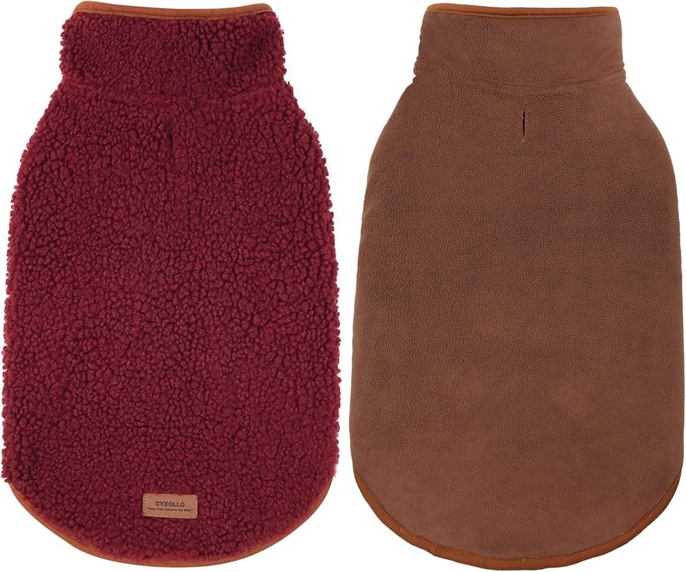 cyeollo Warm Dog Coat Fleece Sherpa Winter Sweater Coats, Turtleneck Dog Jacket Vest for Small Me... | Amazon (US)