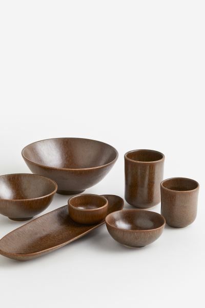 Large Stoneware Cup - Brown - Home All | H&M US | H&M (US + CA)