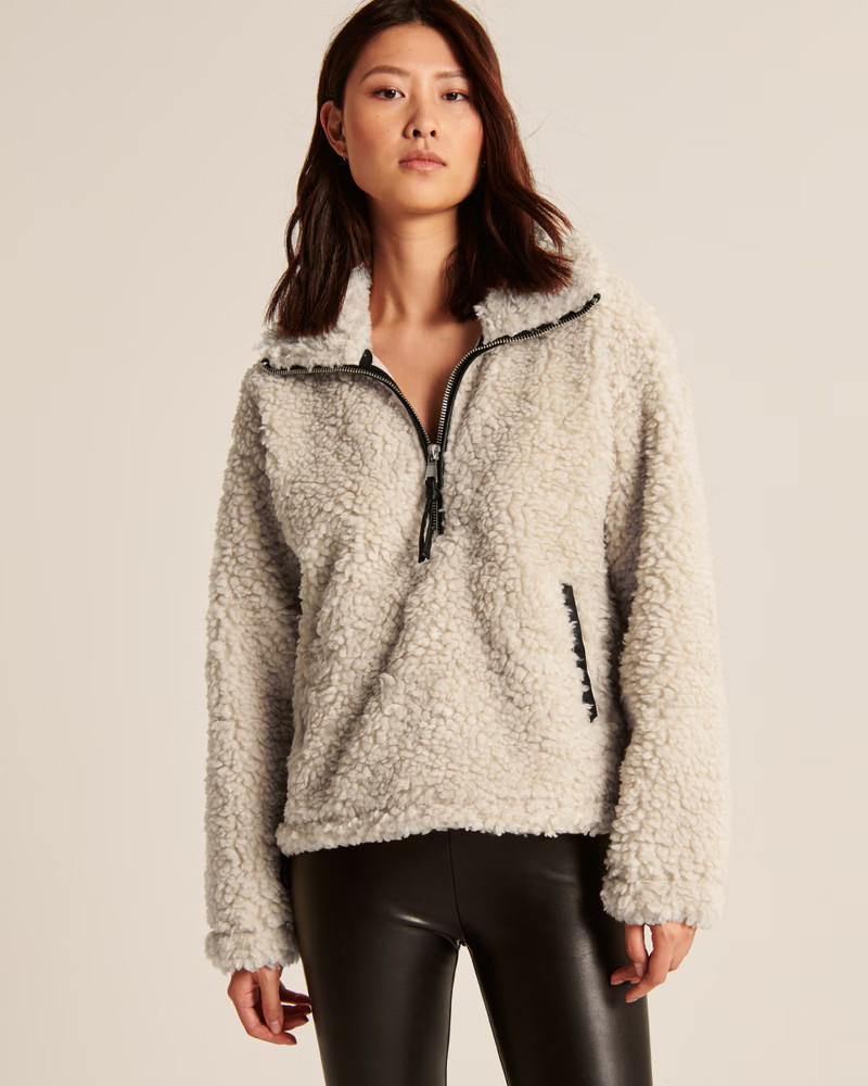 Cinched Drama Curly Half-Zip | Abercrombie & Fitch (US)