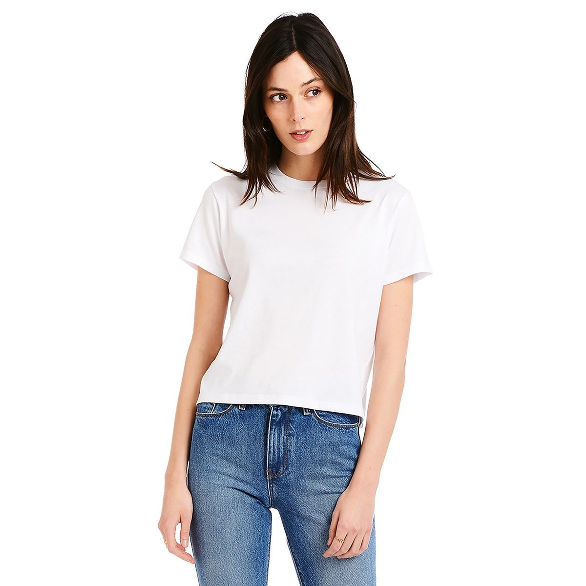Boxy Semi-Crop - Noble - White | Mott & Bow