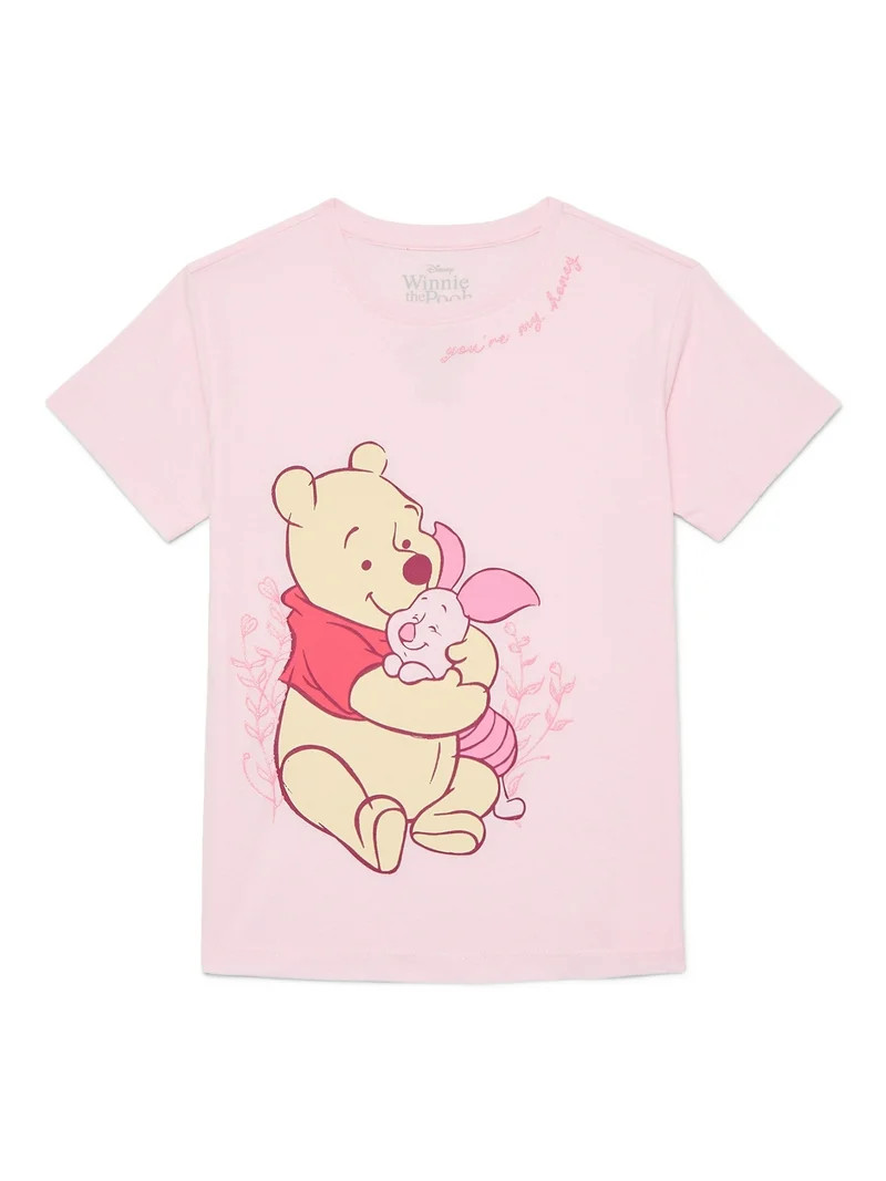 Winnie The Pooh & Piglet Girls Valentine's Day Graphic Tee, Sizes 4-16 | Walmart (US)