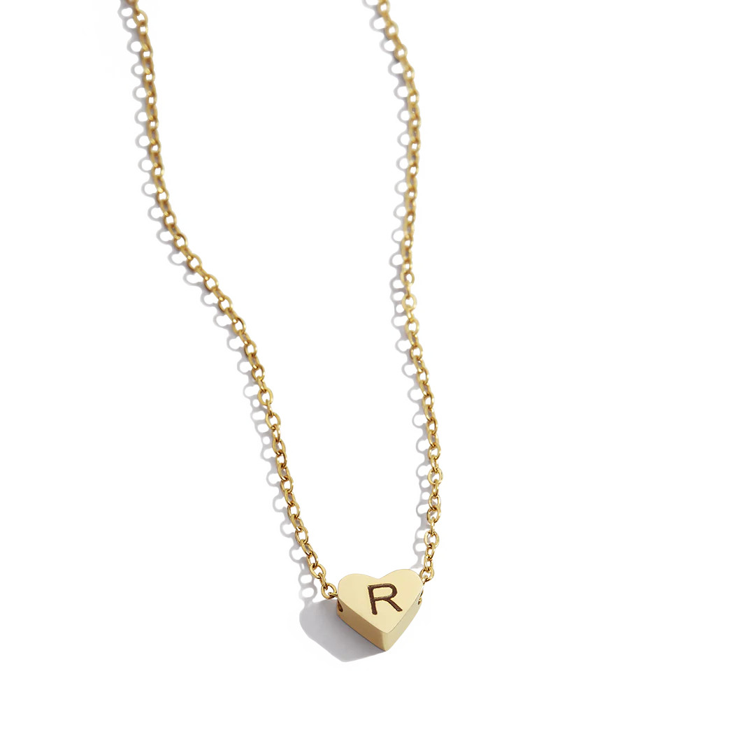 Dainty Heart Initial Necklace | Mint & Lily