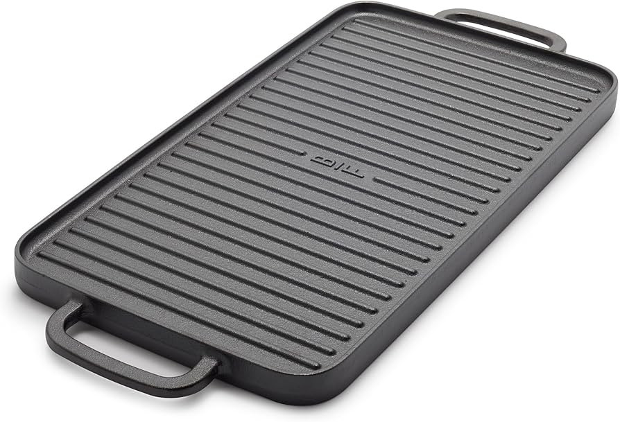 GreenPan x Bobby Flay Cast Iron Pre-Seasoned 11” Reversible Double Burner Rectangle Grill/Gridd... | Amazon (US)