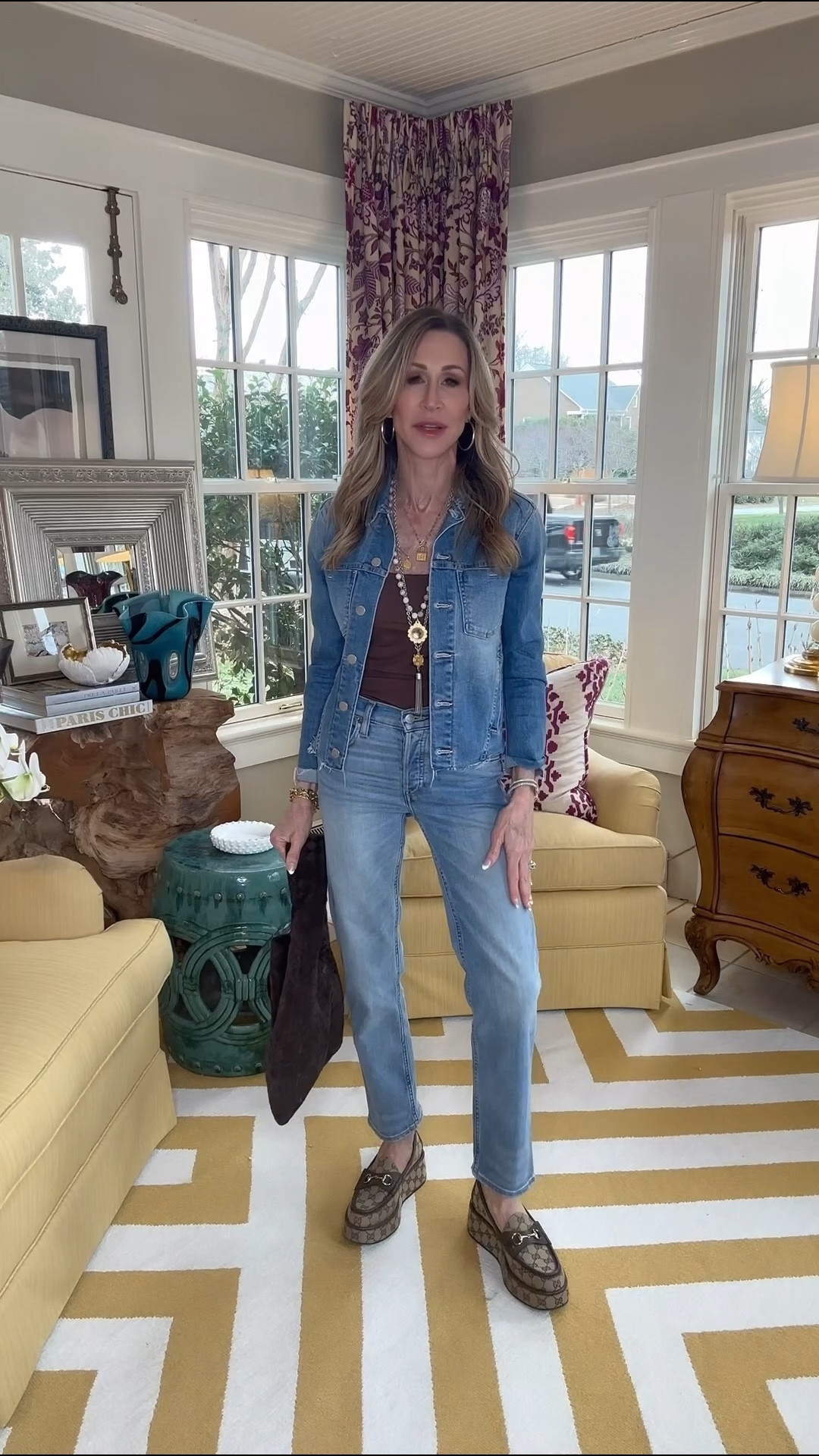 Denim on denim look for spring…Pumiey tank, L’Agence jacket, Re-Done jeans, Bottega brown suede bag, Gucci platform loafers (my most worn shoes), and long necklaces (similar linked).


#LTKStyleTip #LTKShoeCrush #LTKWatchNow