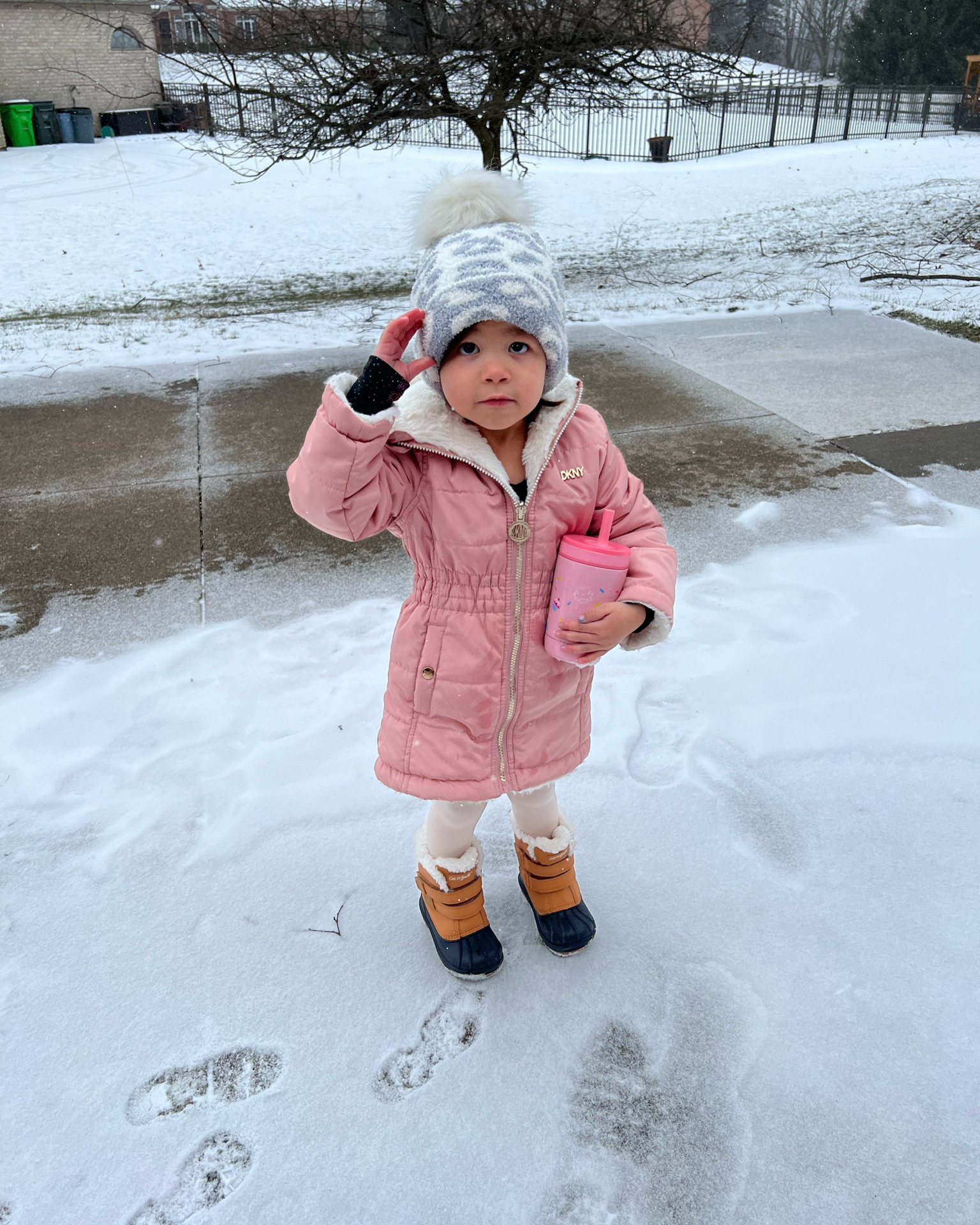 Toddler girl outfit. Toddler snow boots. Toddler coat. Toddler hat. Snow day. Snow outfit. Target finds. Target style. 