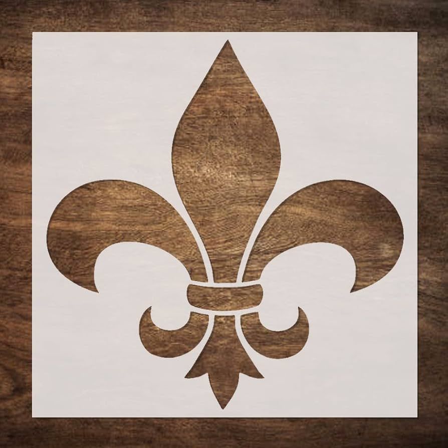 8x8 Inch Large Fleur de lis Stencil for Painting on Wood, Canvas, Paper, Fabric, Walls and Furnit... | Amazon (US)