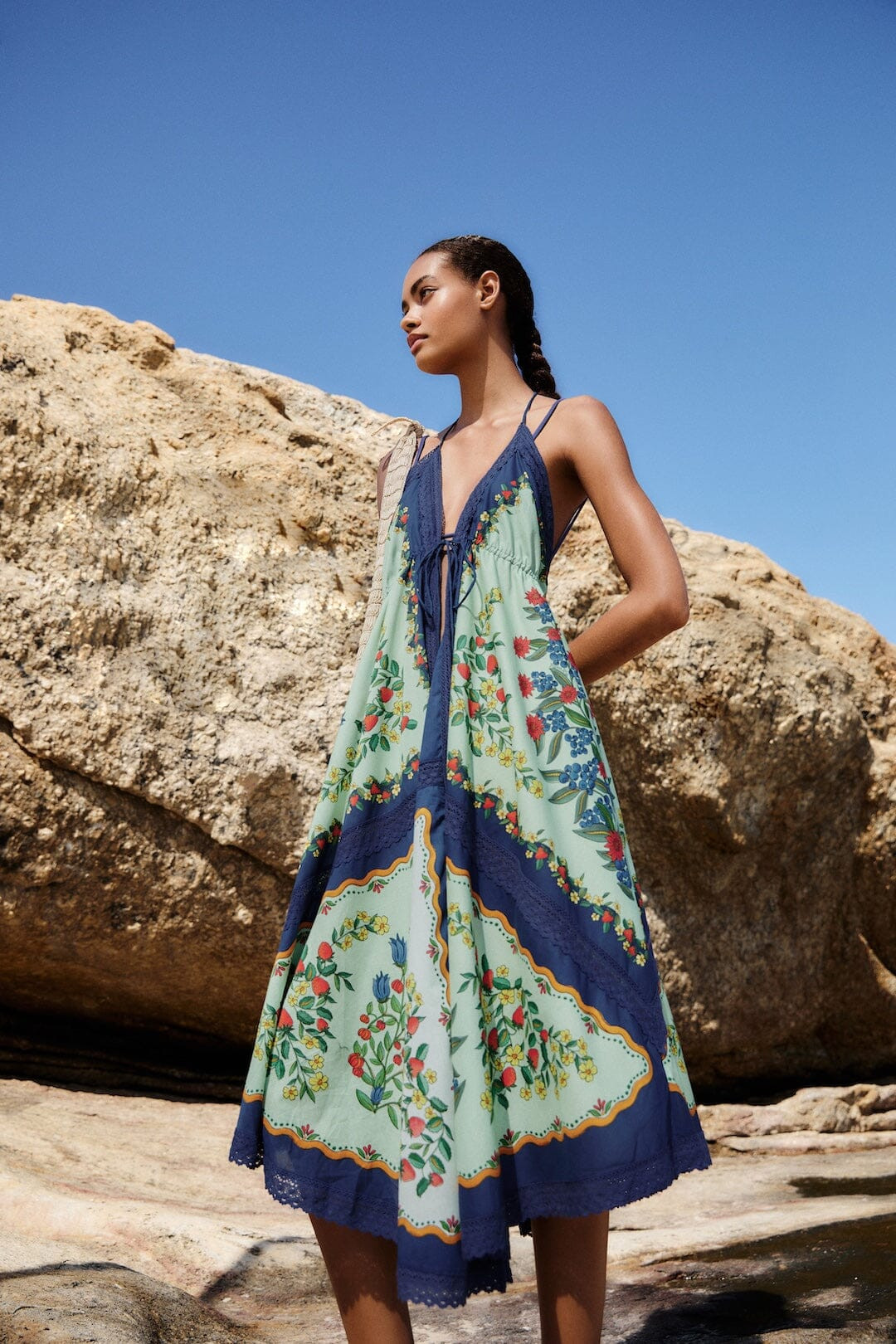 Faded Green Fruit Beauty Maxi Dress, FRUIT BEAUTY FADED GREEN / S | FarmRio (US)