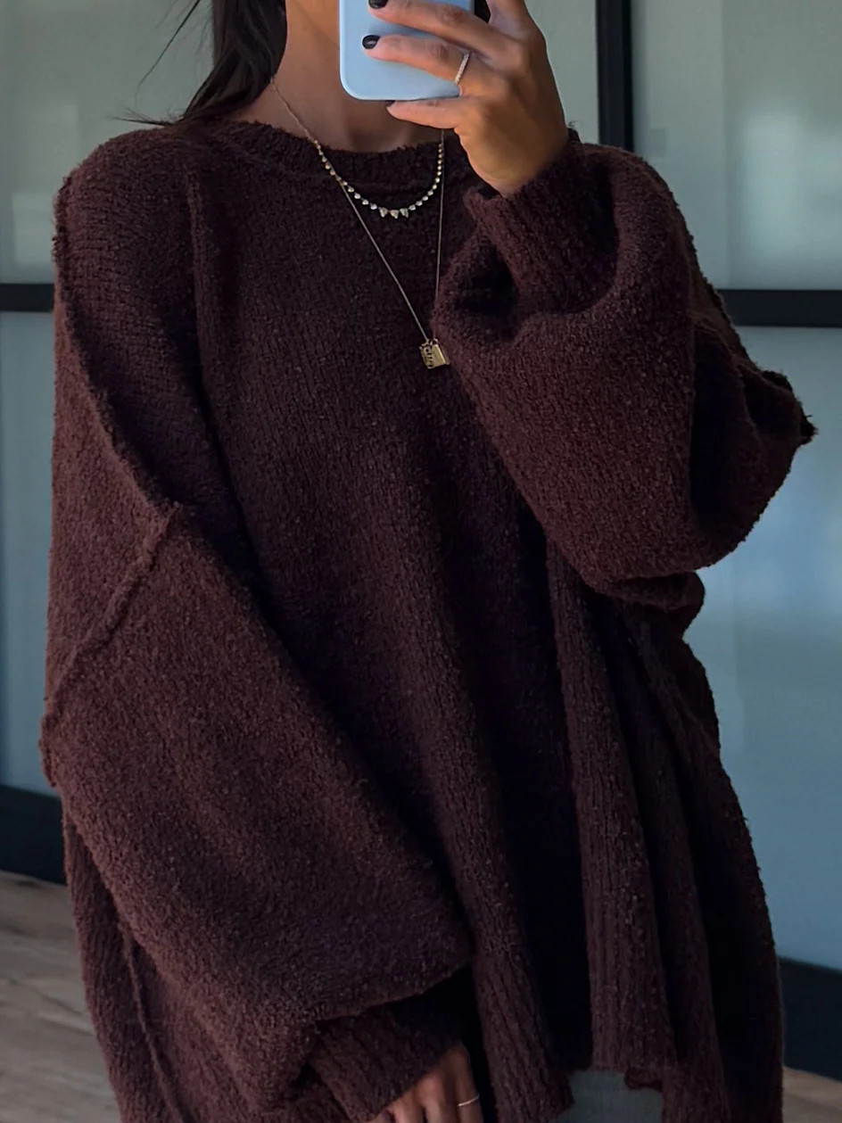 Lev Textured Sweater | Chocolate | +Plus Available | Shop Talulah