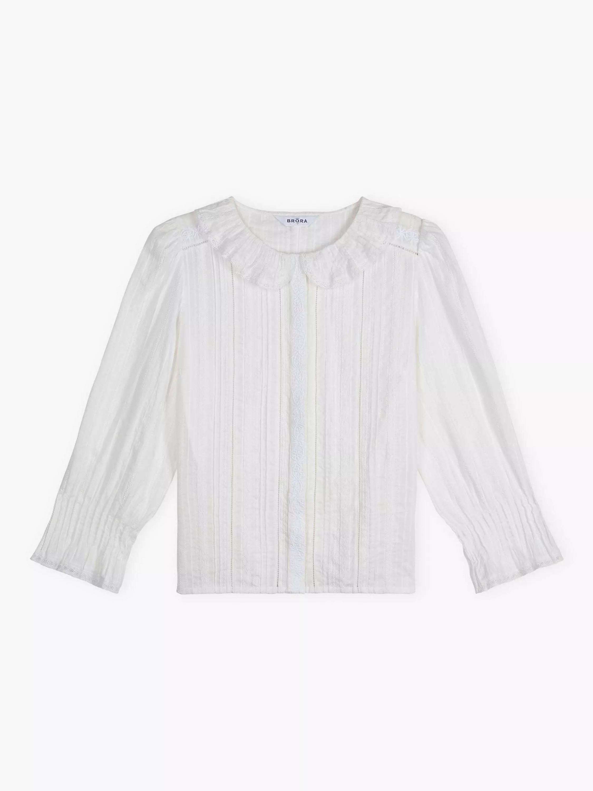 Frill Collar Fitted Blouse, White | John Lewis (UK)