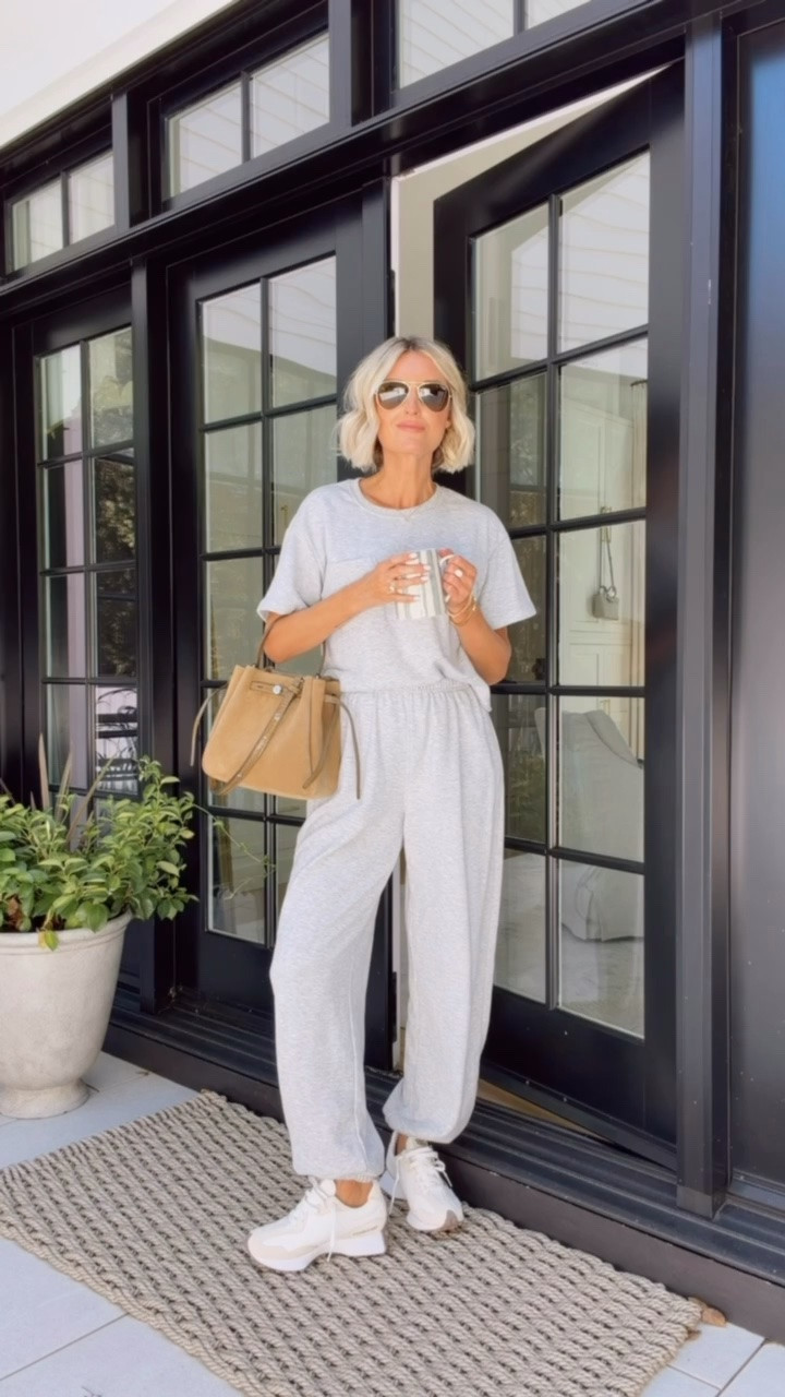 Highly recommend grabbing this lounge set from Target! I also have it in the pink! Great for working from home, traveling, carpool drop off, etc! Wearing S!

Loverly Grey, athleisure, loungewear, lounge set, matching set, travel outfit, pre fall outfit

#LTKTravel #LTKootd