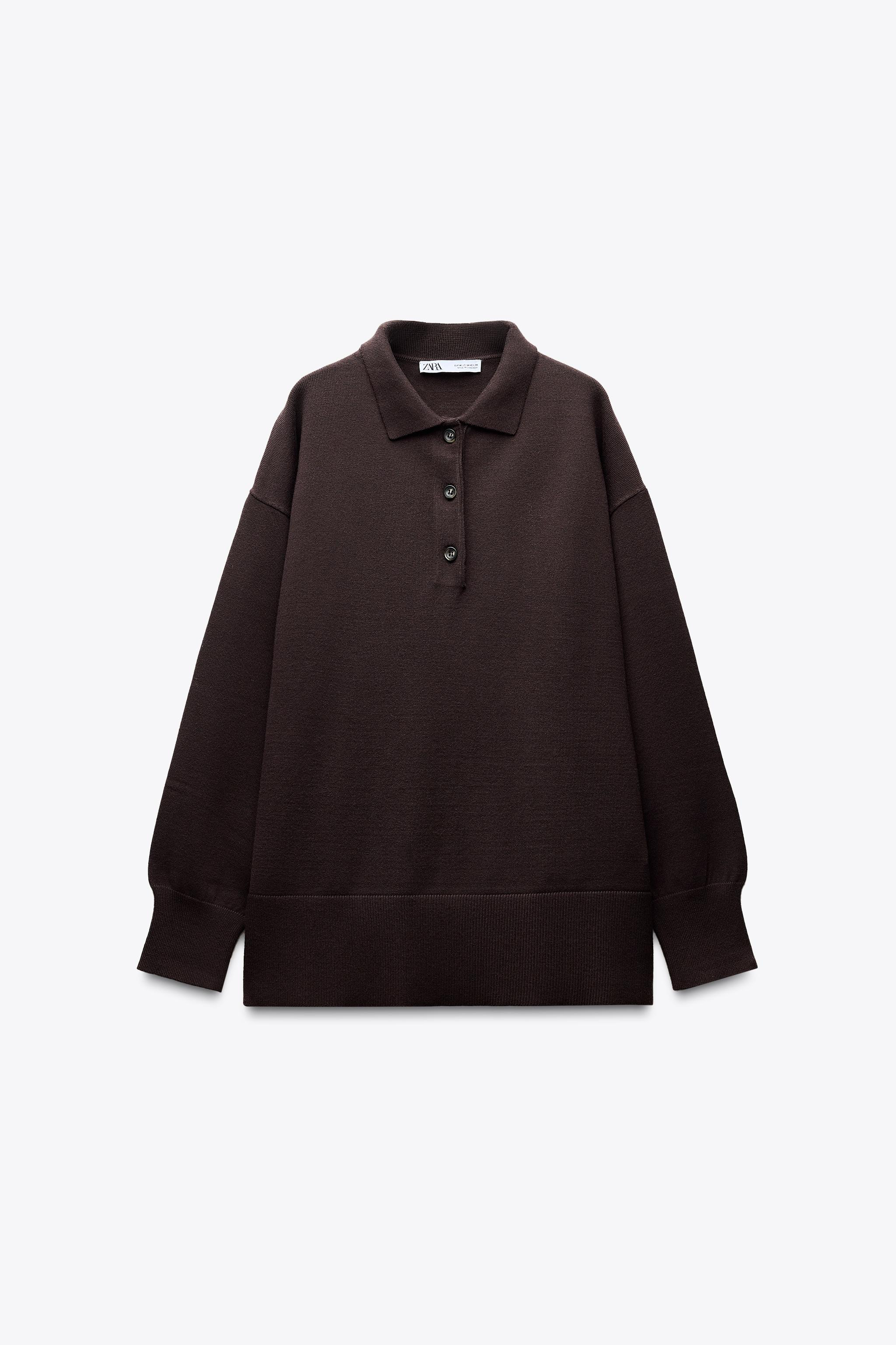 Sweater with lapel collar and long sleeves. Front buttons. | Zara US